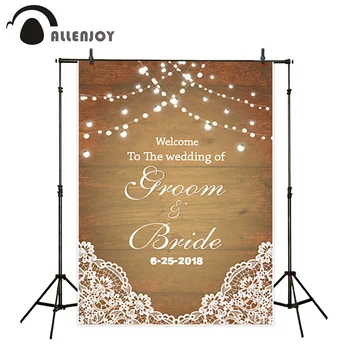 

Allenjoy photography backdrop Wedding wood board bokeh glitter groom bride custom background photobooth photocall photo studio
