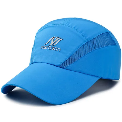 Мужская Летняя Спортивная Кепка бейсболка кепка Солнцезащитная для женщин для тренажерного зала, тенниса, кепки для бега, кемпинга, кепки для бега, дышащая быстросохнущая Кепка - Цвет: lake blue