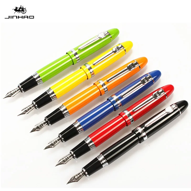 JINHAO 159 18KGP 0 7 мм среднее перо с широким основанием авторучка бесплатно черной