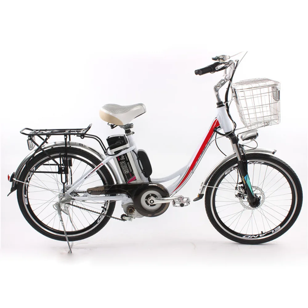 Discount 48v 24 inch 6 speed aluminum alloy front and rear disc brakes 12ah lithium battery 250w motor match Electric bicycle  2 seat lad 2