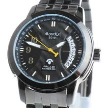 Top Brand Luxury 2016 BIAOKA Watch Men Mechanical Leather Band Date Calendar Sports Wristwatch Male Relogio