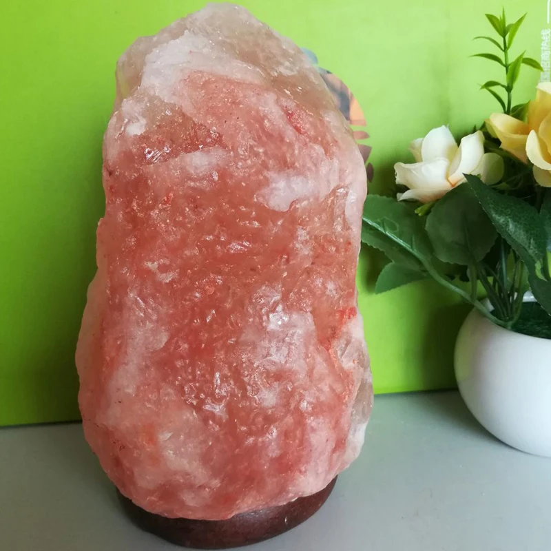 Гималайский ручной резной розовый соляной рок лампы натуральный очиститель воздуха кристалл соли ночной Светильник для Рождественский подарок и украшение дома