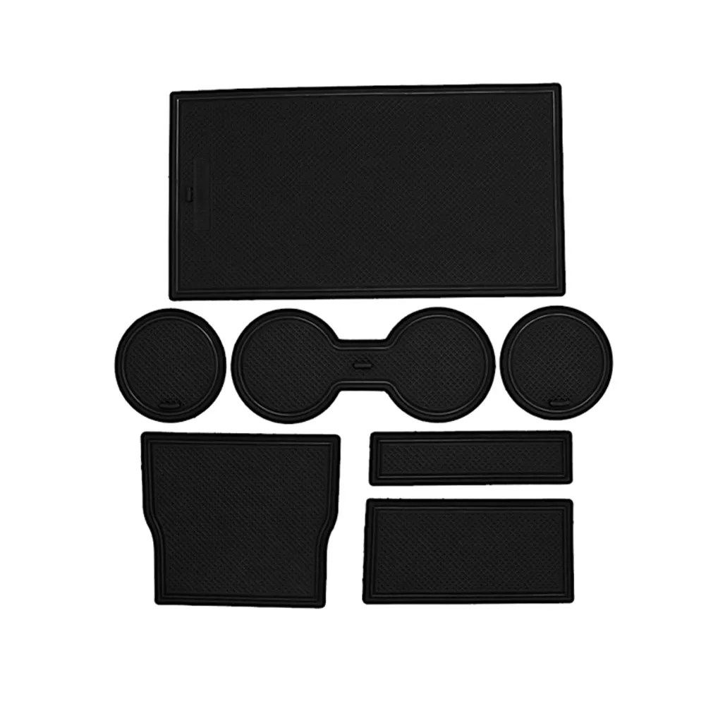 7Pcs Car Mobile Phone Anti Slip Mat Center Console Cup Holder Liner