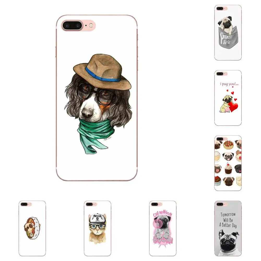 Для Huawei Mate 7 8 9 10 20 P8 P9 P10 P20 P30 Lite Plus Pro 2017 чехол из ТПУ милый мультяшный Мопс