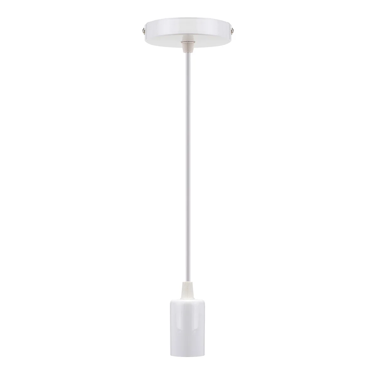 E27 1 м 220 в винт Потолочный подвесной светильник держатель цоколь подвесной светильник декор черный/белый/серебристый для гостиничной гостиной - Цвет: Белый