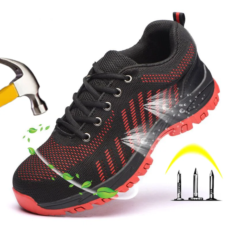 

Breathable Safety Shoes Men's Work Safety Boot Anti-smashing Steel Toe Ankle Boots Work Shoes Indestructible Shoes Men Sneakers