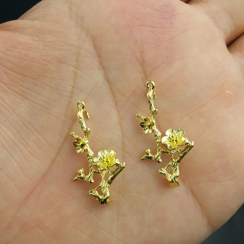 

4pcs/lot 12x21mm brass color filigree for earring Hand chain brooch accessories Jewelry DIY Components handmade