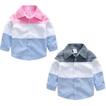 Новые рубашки для мальчиков в джентльменском стиле детские модные хлопковые рубашки клетчатая модная цветная весенне-Осенняя детская брендовая одежда с длинными рукавами для От 2 до 7 лет