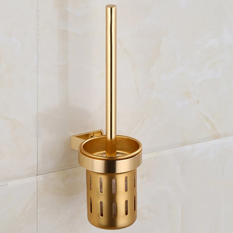 New Arrival Gold Toilet Bowl Brush Wall Mounted Bath Cleaning Brush