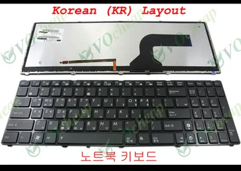 

New Laptop keyboard FOR Asus G53 G60 G73 X73 Black with black frame with backlit Korean KR version - NSK-UGJ0K