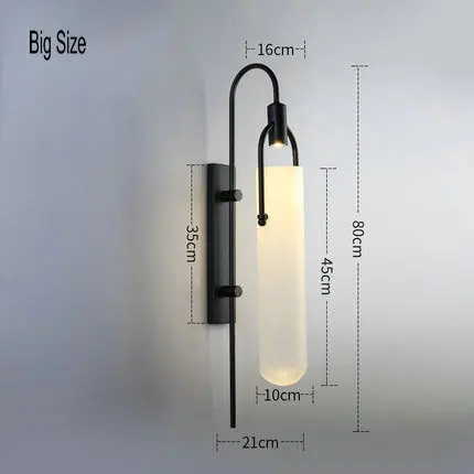 Современный Винтажный Классический настенный светильник для прикроватной тумбочки, светильник из стекла, светодиодный настенный светильник E27, для гостиной, спальни, блеск - Цвет абажура: Big Size