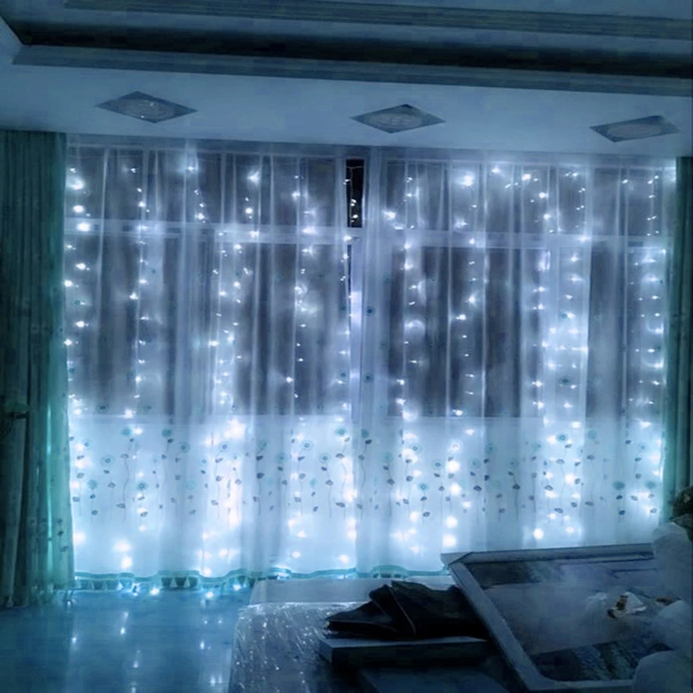 4.5*3Meter 300leds Curtain LED String Lights New Year Christmas Garlands Fairy Party Garden Wedding Decoration fairy 4 Colors LH