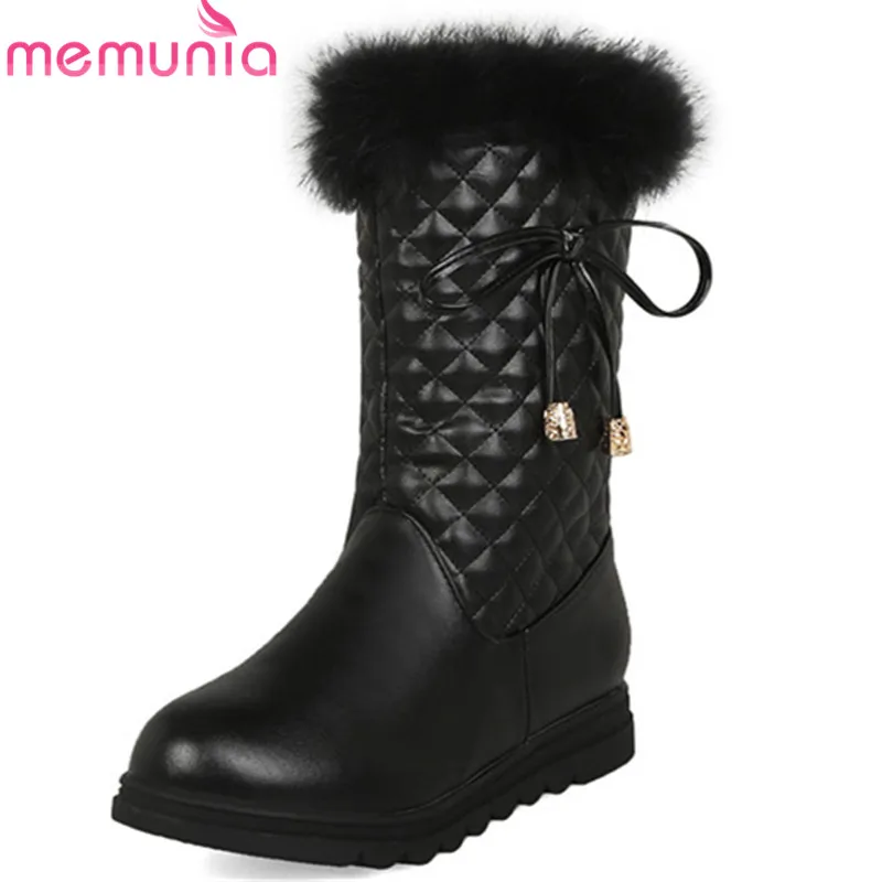 

MEMUNIA 2019 top quality keep warm winter snow boots round toe comfortable flat shoes fashion waterproof antiskid ankle boots
