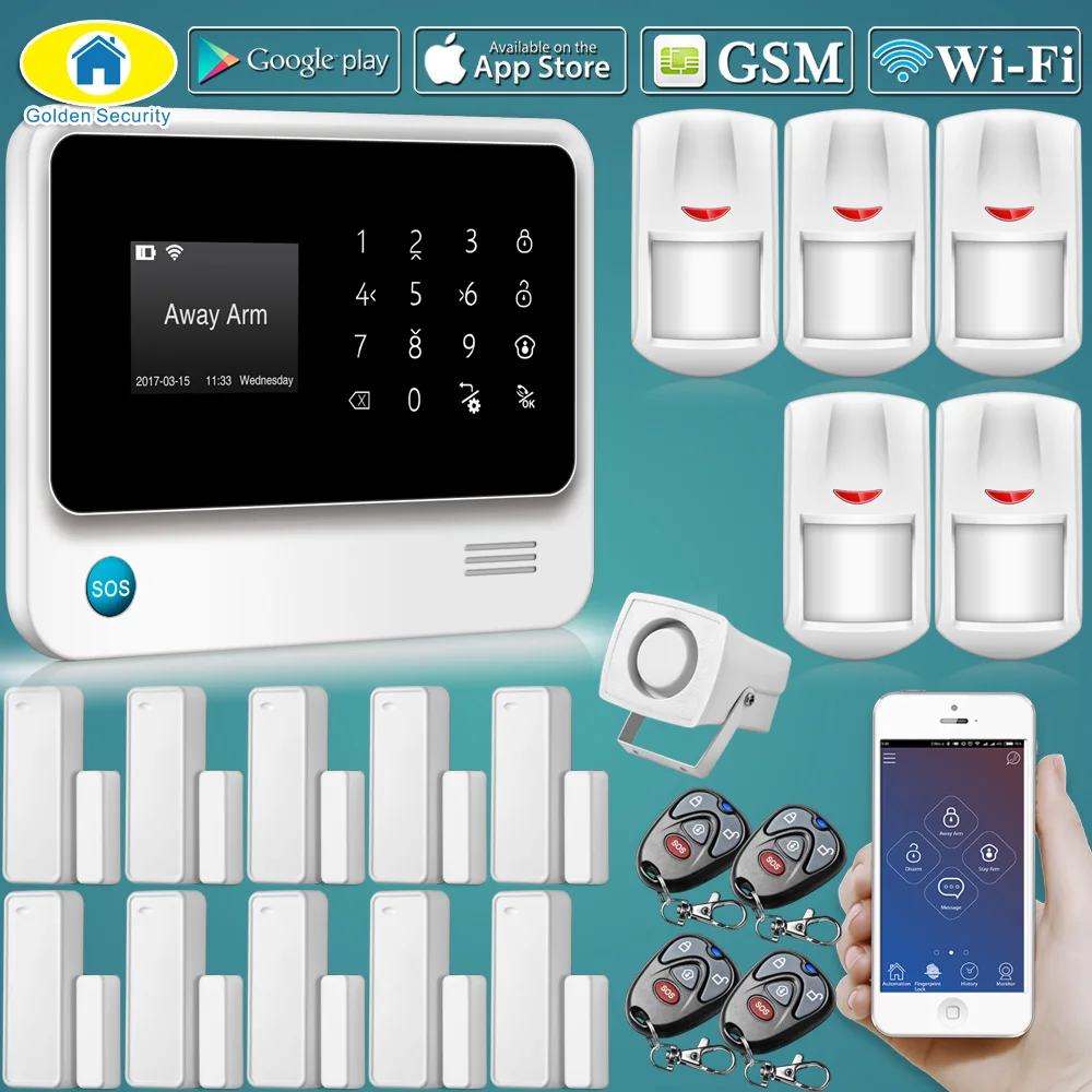 Golden Security G90B Plus Wirelss WIFI GSM GPRS Alarm System Door Close Reminder,Support CID Protocol el cid