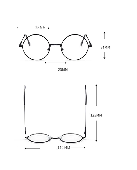 Ретро-классические круглые прозрачные линзы, металлическая оправа для мужчин и женщин, круглые очки для чтения, Ретро стиль, стиль колледжа