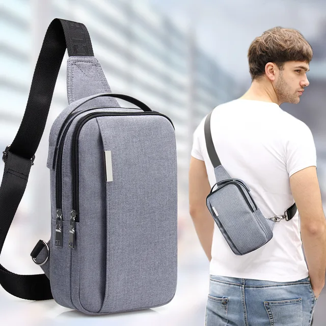 Waterproof Canvas Chest Crossbody Casual Shoulder Bag For Men Male