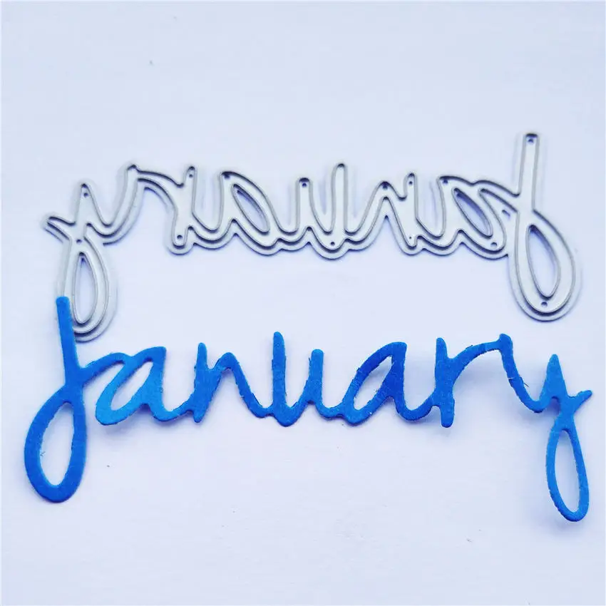 

January Word Dies Cutting Dies Stencils For Scrapbooking Paper Card Decorative Craft Embossing Die Metal Cutting Dies New 2019