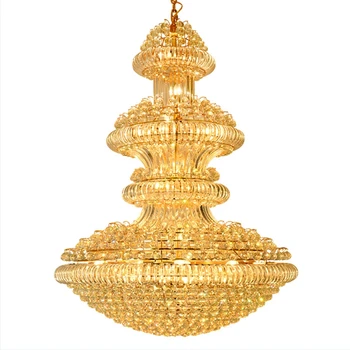 

Modern Crystal Chandelier Lighting Large Lustre K9 Led Gold Crystal Chandelier Lamp Upscale Royal Living Room Hotel lighting
