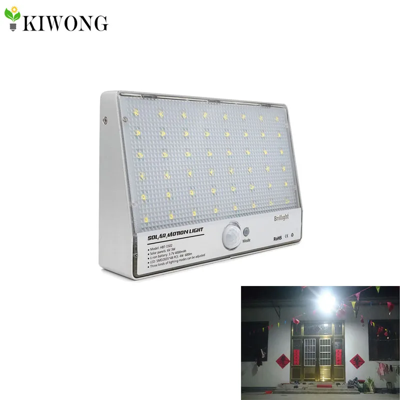 

Outdoor Lighting Waterproof 48LED Solar motion sensor garden Pathway Wall Lamp LED Spotlight Solar Powered Panel Street Light