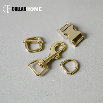 

20 sets metal adjustment buckle 15mm d-ring manufacturer solid fastener for bag knapsack dog collar pet strap sewing accessories