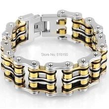 PUNK Biker Bicycle Silver/Gold/Black 316L Stainless Steel Bracelet Jewelry Bike Chain Bracelet & Bangles Jewelery For Men