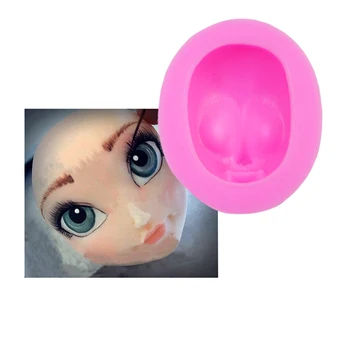 

Silicone mold girl face fondant mold cake decorating tools chocolate gumpaste mould clay/rubber mould