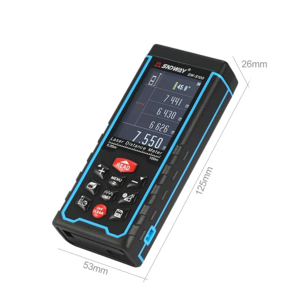 SNDWAY SW S100 100 м ручной лазерный измеритель расстояния дальномер trena Лазерная Лента