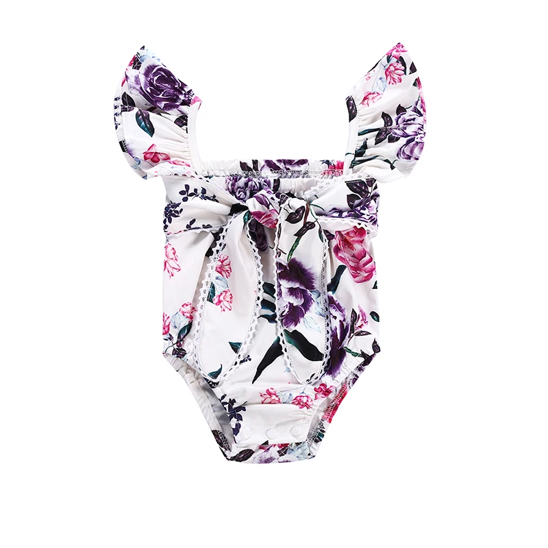 

Summer Baby Girl Strap Sleeveless Bodysuit Flower Print Dress Infant Jumpsuit Outfits Newborn Newest