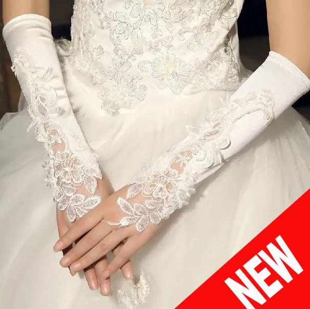 Lace white princess girl finger gloves fashion flower long glove women