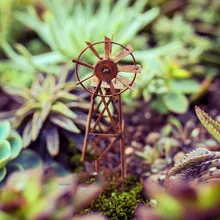 Железная Ретро ржавчина цвет мельница для сада рамка с цветами пышный сад украшения открытый