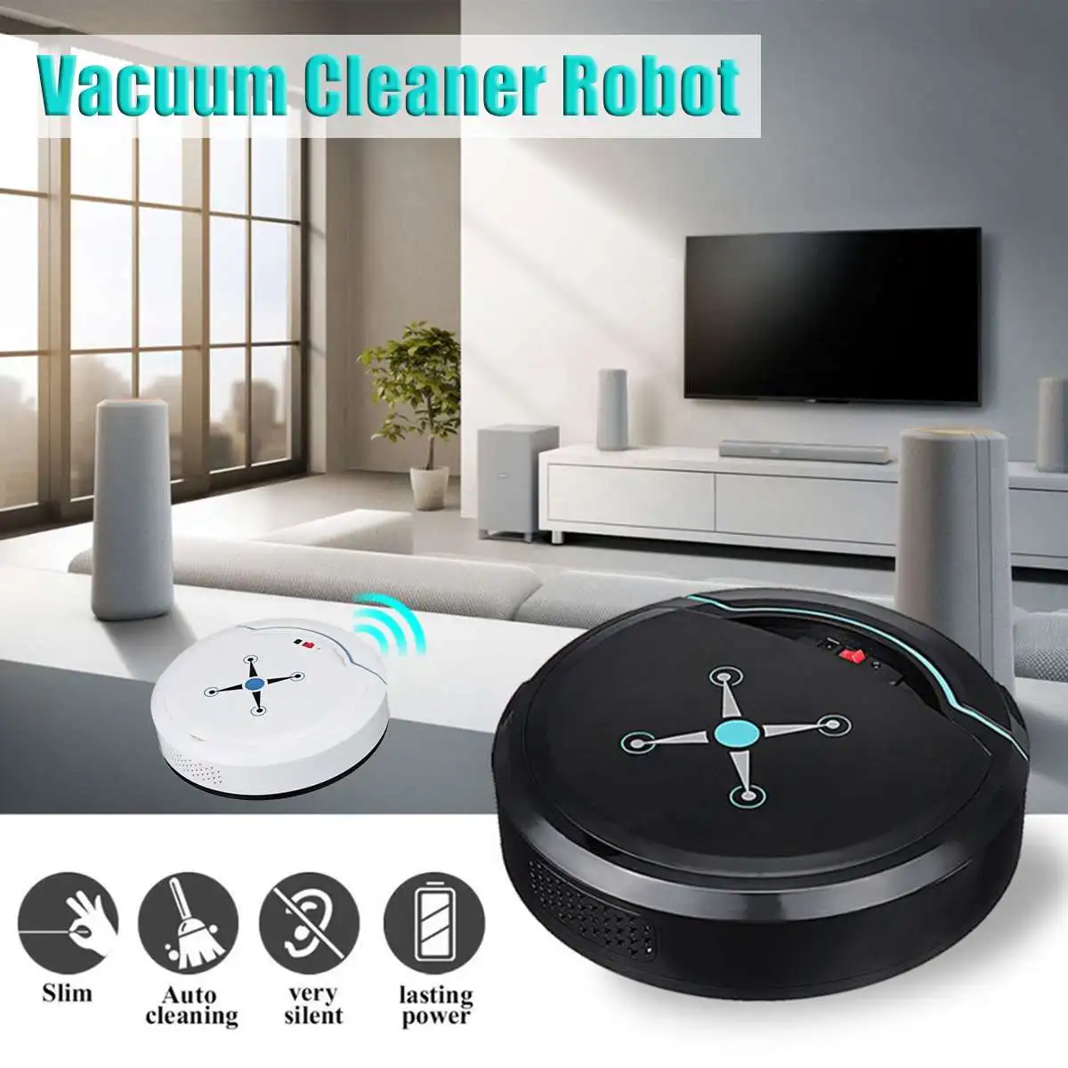 

Rechargeable Automatic Smart Robot Vacuum Cleaner Cleaning Sweeper Intelligent Vacuum Cleaner Sweeper Household Appliance New