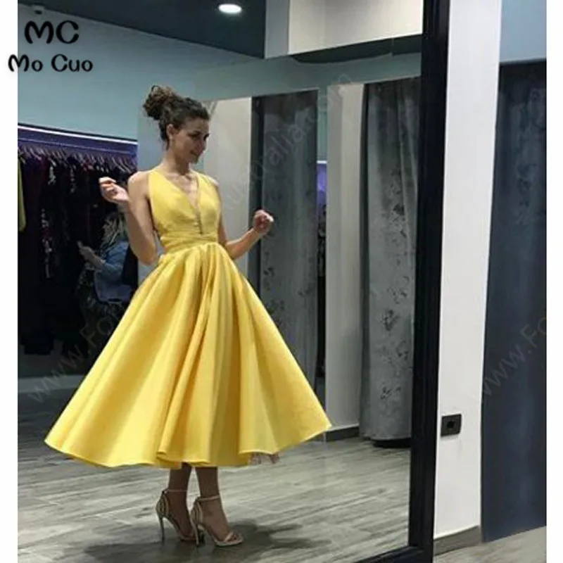 Ball Gown Satin V-neck Ruffles Ankle-length Formal Dresses