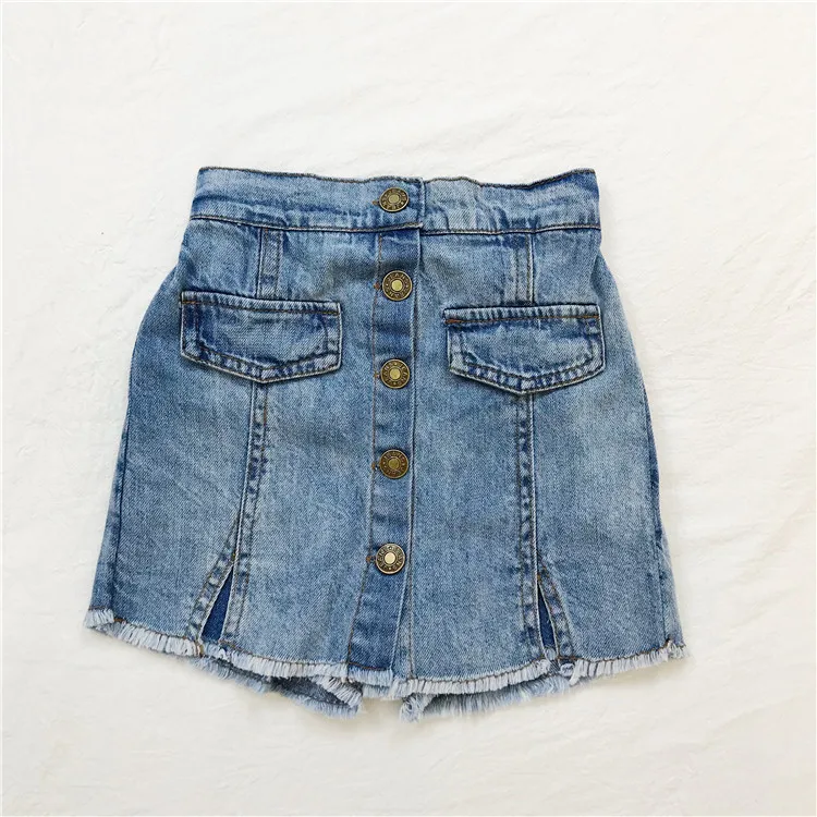 Новинка г.; Летняя джинсовая юбка кэжуал для девочек
