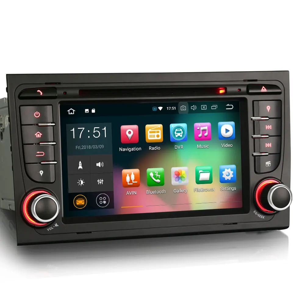 Sale Erisin ES7878A 7" Android 8.0 Car GPS Radio DVR DAB+ DVD for AUDI A4 S4 RS4 B7 B9 SEAT EXEO 1