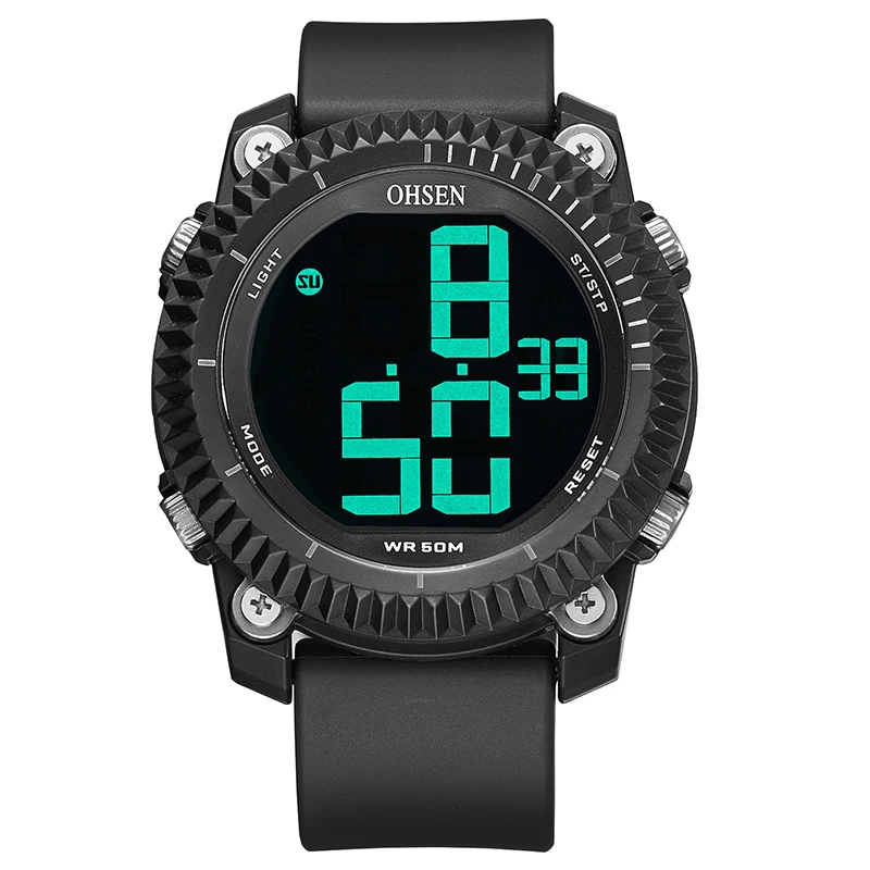 Водонепроницаемый Цифровые кварцевые часы Спорт Для мужчин модные Подсветка каучуковый ремешок Военные relogio Для мужчин спортивные
