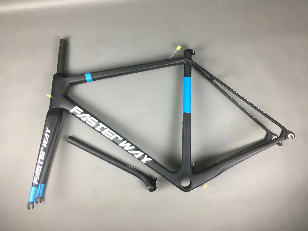 Discount classic design FASTERWAY PRO full black with no logo carbon road bike frameset:carbon Frame+Seatpost+Fork+Clamp+Headset,free ems 27