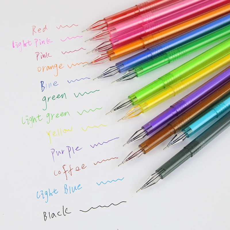 

12 Pcs/pack New Cute Small Fresh Candy Color Diamond Color Gel Pen Creative Gift School Supplies Colored Gel Pens