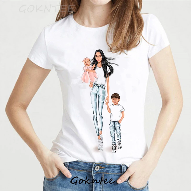 Футболка «супер мама», женские модные топы, футболка с принтом «День матери», летняя футболка в стиле Харадзюку, футболка для мамы и ребенка, Femme Dia de la madre