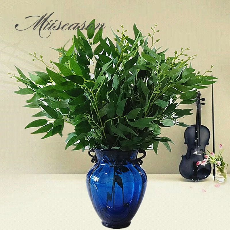 

Artificial willow bouquet fake leaves for Home Christmas wedding decoration jugle party willow vine faux foliage plants wreath
