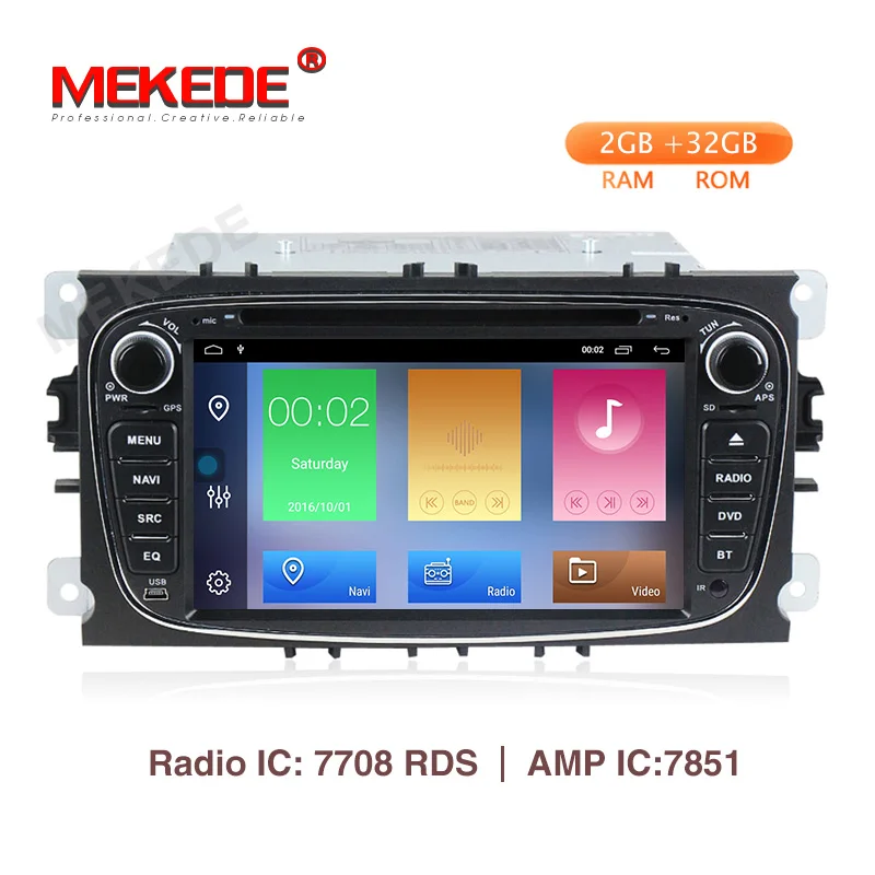 Best Car Multimedia player Android 9.1 GPS navigation audio 2 Din For FORD/Focus/Mondeo/S-MAX/C-MAX/Galaxy RAM 2G ram 32G rom Radio 3