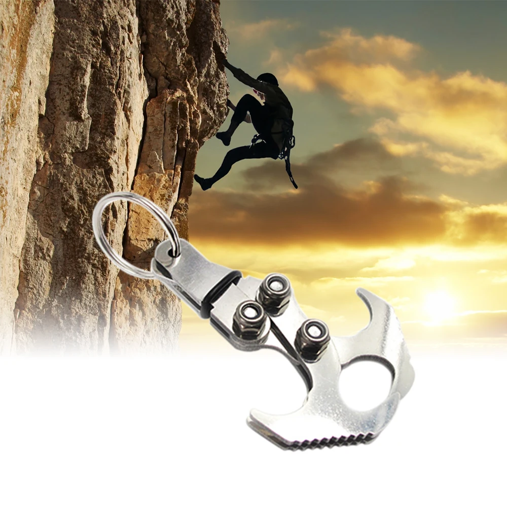 

Stainless Steel Gravity Hook Small Size Outdoor Foldable Grappling Serrated Claws Multifunctional Rescue EDC Tool Tactical Kits