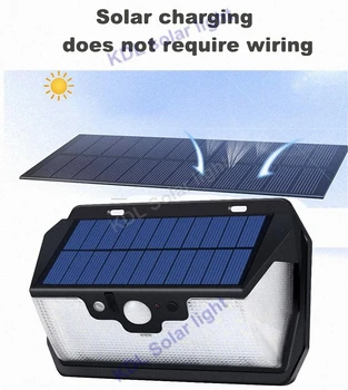 

55 LED 900lm Solar Light remote control radar smart 3 side lighting Binval olar Lamp Garden L cam street wall lamp yard camp g