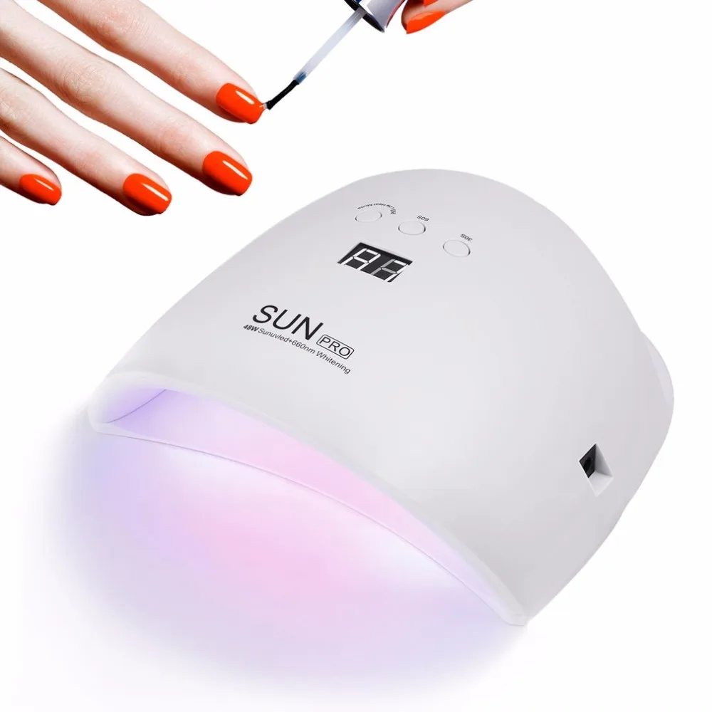

48W UV LED Nail Lamp Light Nail Dryer Gel Polish Curing Lamp Auto Sensor LCD Display 30s/60s/99s Low Heat Mode Portable