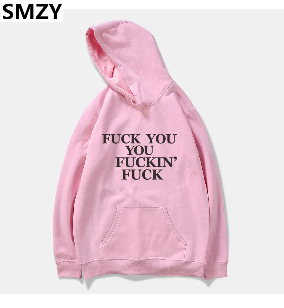 SMZY Letter Print Hooded plus size hoodies and sweatshirts Fashion
