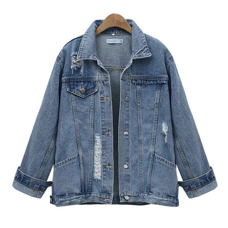 

2018 Women Basic Coat Denim Jacket Women Jacket Spring Autumn Denim Jacket For Women Denim Coat Loose Fit casual style