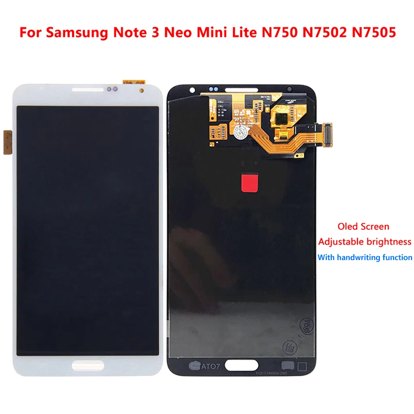 

OLED For Samsung Galaxy Note 3 Neo Mini Lite N750 N7502 N7505 Screen Touch LCD Display Digitizer Replacement Adjust Brightness