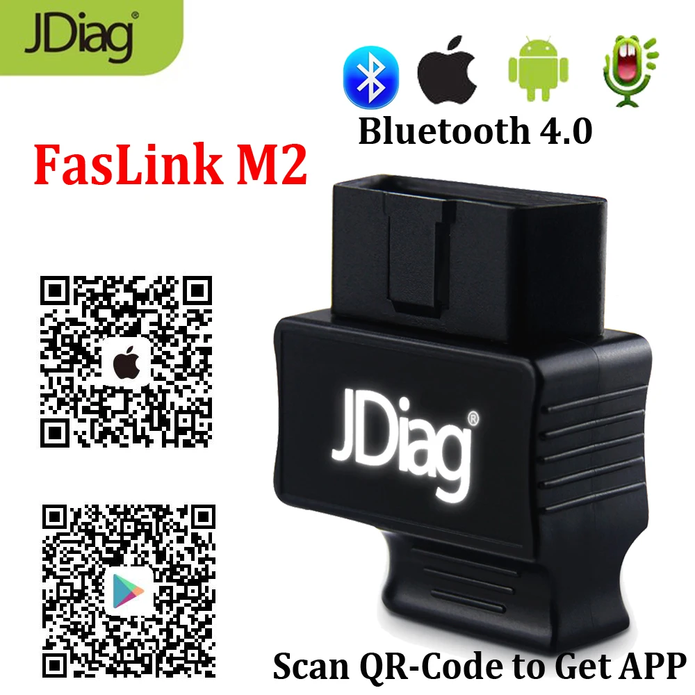 Phone Diagnostic Tool JDiag FasLink M2 OBD2 Auto Code Reader Bluetooth
