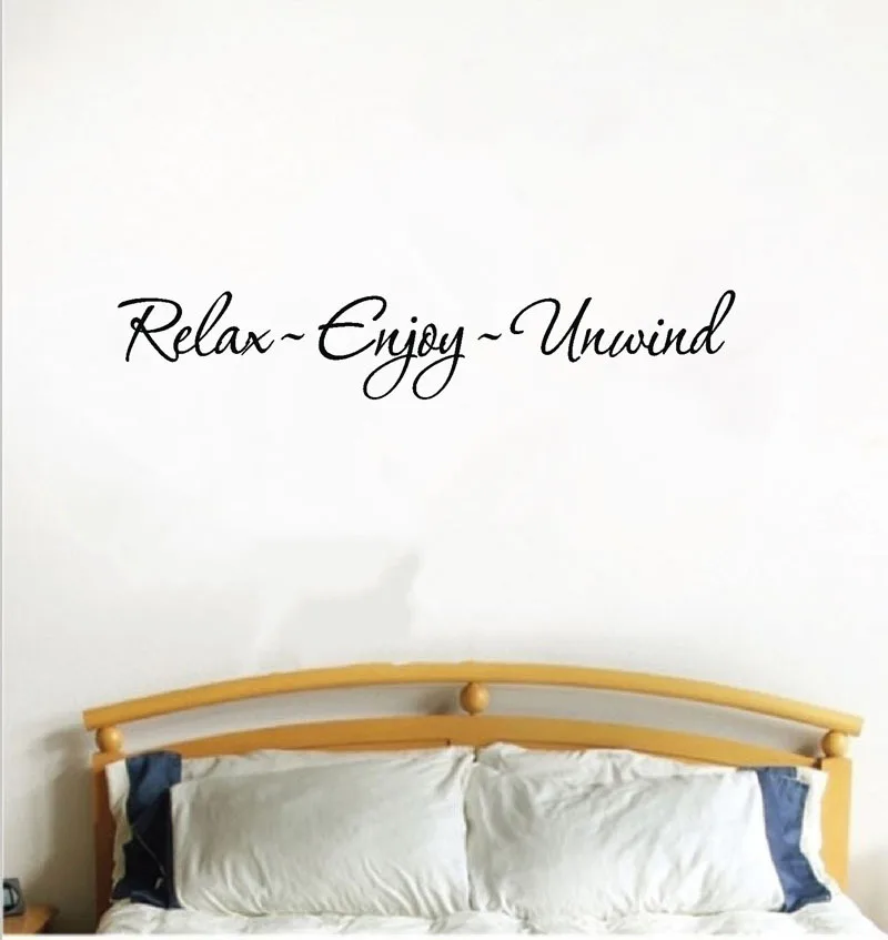 Relax Enjoy Unwind Vinyl Wall Stickers Art Mural Black Home decoration