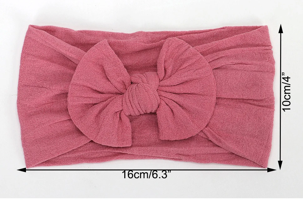 Детская чалма нейлон headwrap девушка мягкие повязка на голову с бантом сплошной цвет 18 цветов