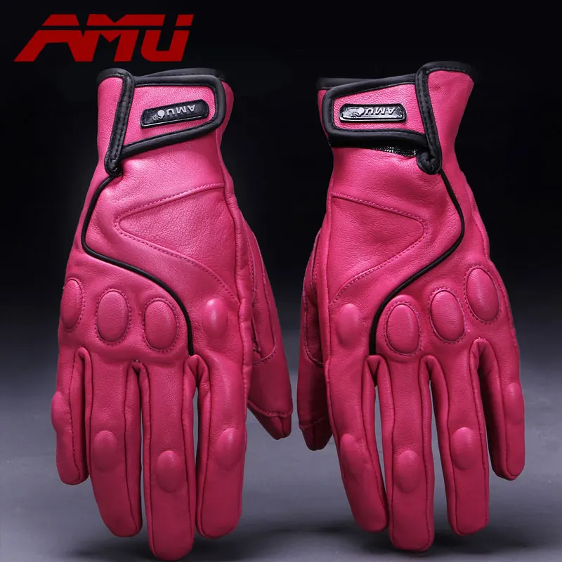 Перчатки AMU Top Guantes для мотогонок MTB из натуральной кожи защитные перчатки